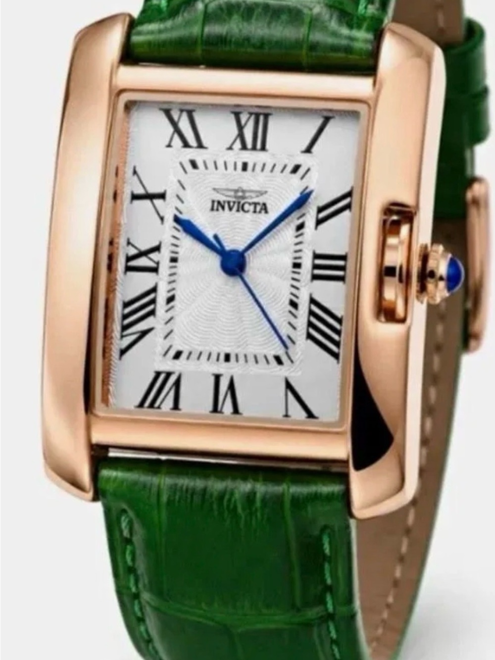 Invicta Women’s Model # 70297 Rose Gold-Tone Case Watch with Green Leather Strap